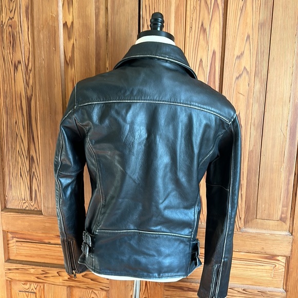 Danier Black Vintage Leather Biker Jacket - Picture 2 of 15
